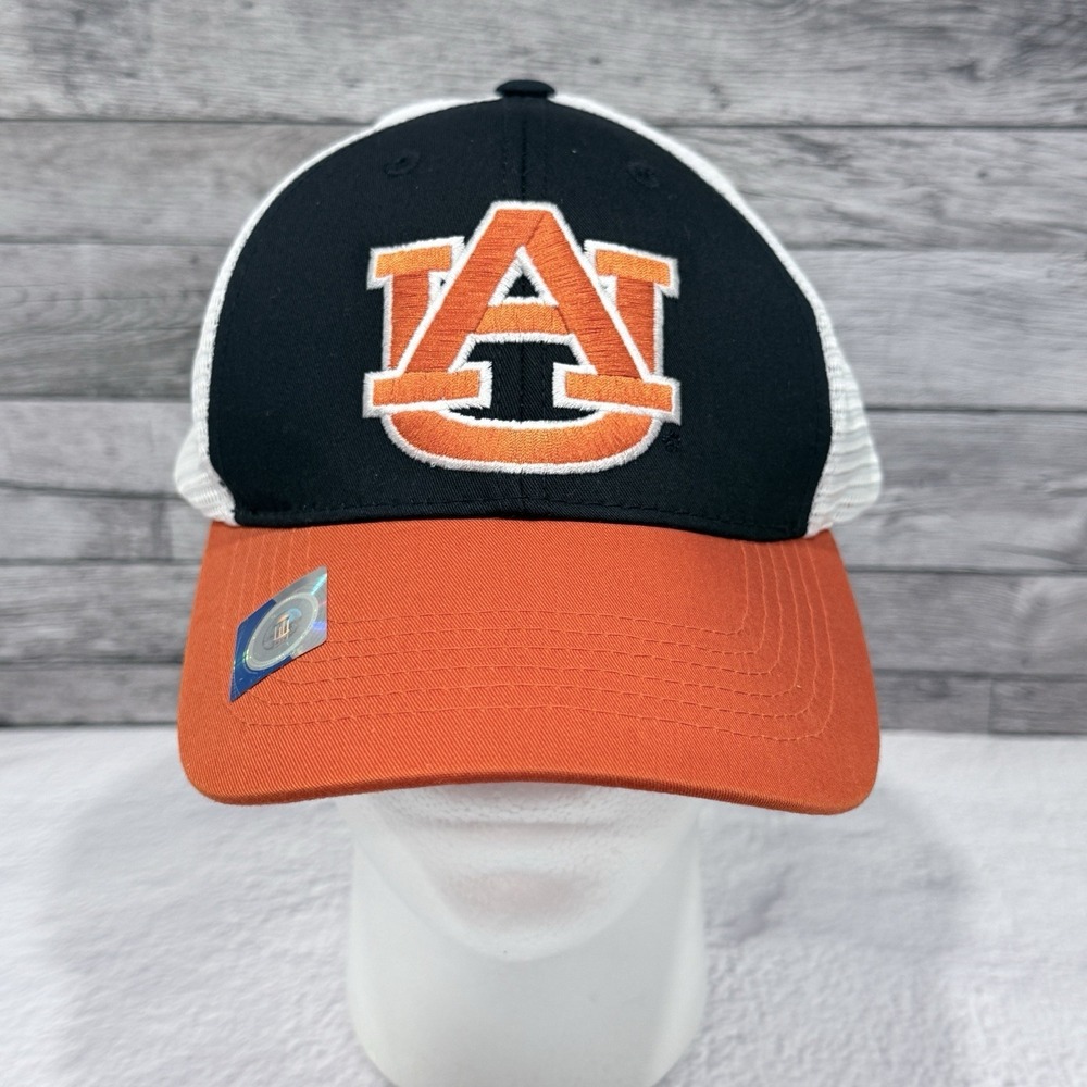 University of Auburn Tigers Hat Cap Orange White Blue Meshback by Captivating - Picture 2 of 9
